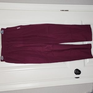 Landau Scrub Pants Purple Burgundy with pockets